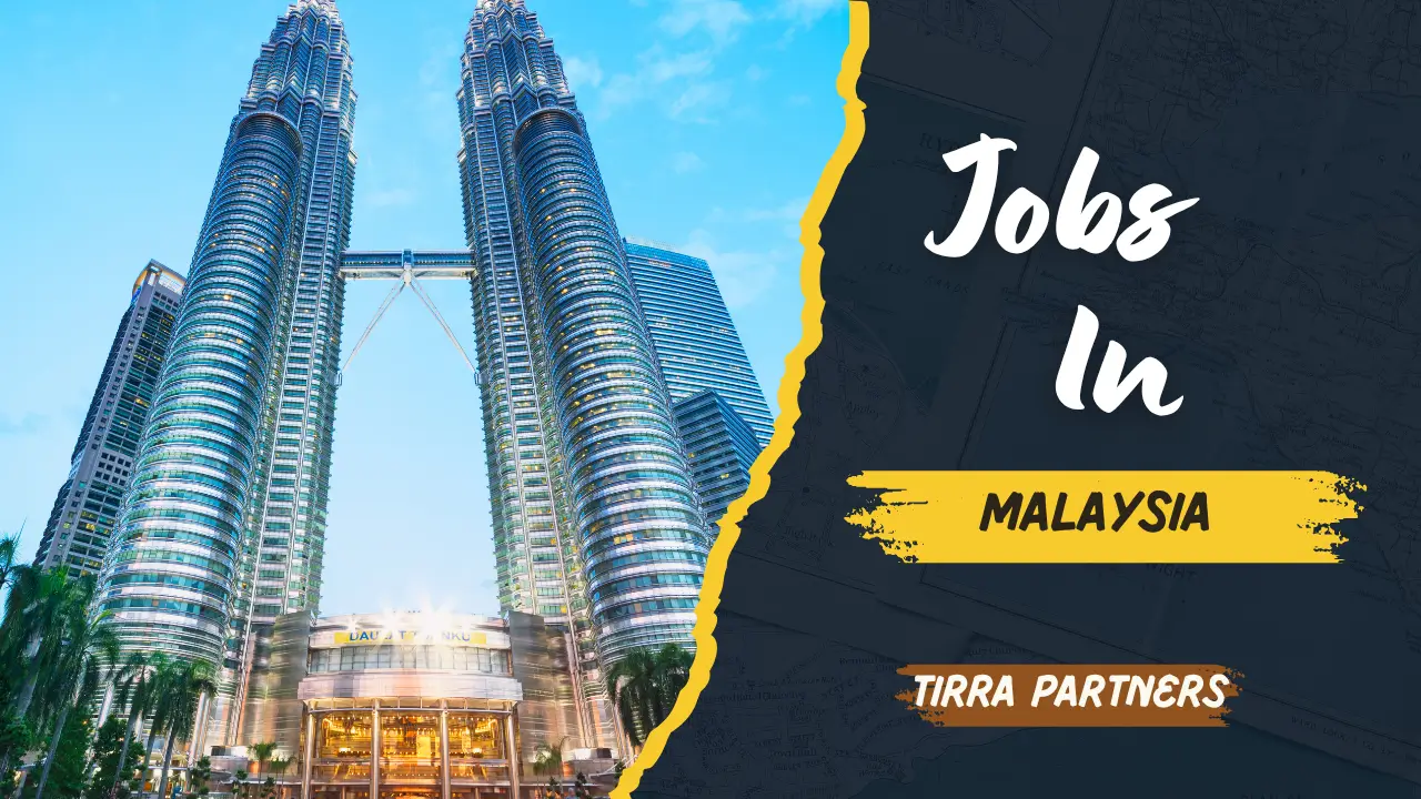 malaysia's scrscrapers on left side and text on right side indicating jobs in malaysia